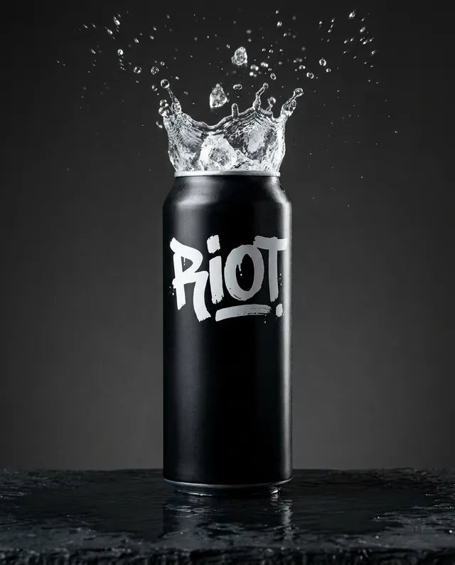 RIOT Sparkling water ad creative