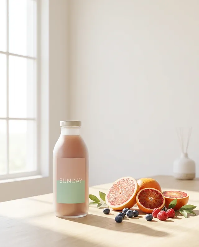 SUNDAY Cold-press juice ad creative